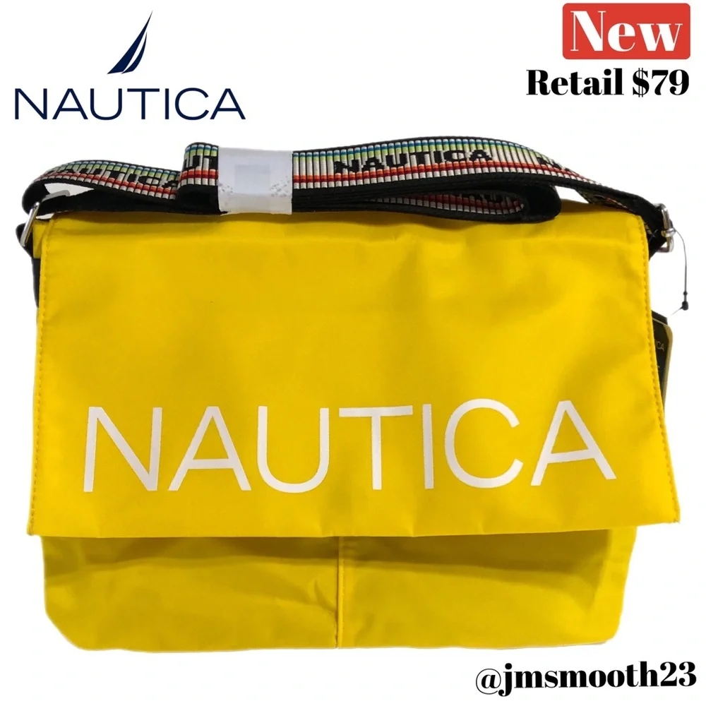 ♻️🆕 Nautica bright yellow Halyard messenger bag (810)